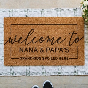 Grandkids Welcome Here Doormat, Grandparents Gift, Mothers Day Gift, Welcome Mat, Housewarming Gift, Personalized Doormat, Custom Doormat