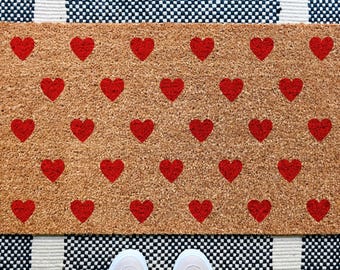 Valentine's Day Hearts Doormat, Valentine's Day Doormat, Front Porch Doormat, Welcome Doormat, Valentine's Day Decor, Hearts Doormat