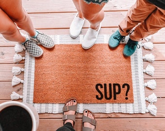 Sup Doormat, Custom Doormat, Custom Door Mat Funny Doormat Personalized Doormat Hello Doormat Custom Welcome Mat Cute Doormat Funny Door Mat