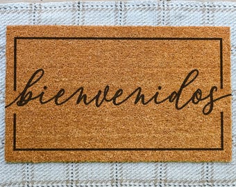 Bienvenidos Doormat, Bienvenidos Welcome Mat, Spanish Doormat, Custom Door Mat, Housewarming Gift, Closing Gift, Spanish Welcome Doormat