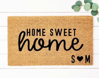 Home Sweet Home Doormat, Welcome Mat, Initial Doormat, Monogram Doormat, Custom Doormat, Personalized Doormat, Personalized Door Mat