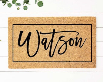 Custom Doormat Housewarming Gift German Wirehaired Pointer Dog Welcome Mat Closing Gift Last Name Door Mat Personalized Doormat