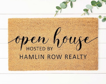 Open House Doormat, Business Logo Doormat, Real Estate Doormat, Realtor Door Mat, Custom Doormat, Personalized Doormat, Custom Welcome Mat