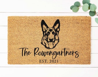 german shepherd welcome mat
