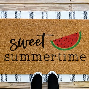 Sweet Summertime, Watermelon Door Mat, Summer Doormat, Summer Porch Decor, Fruit Print, Welcome Mat, Watermelon Decor, Housewarming Gift