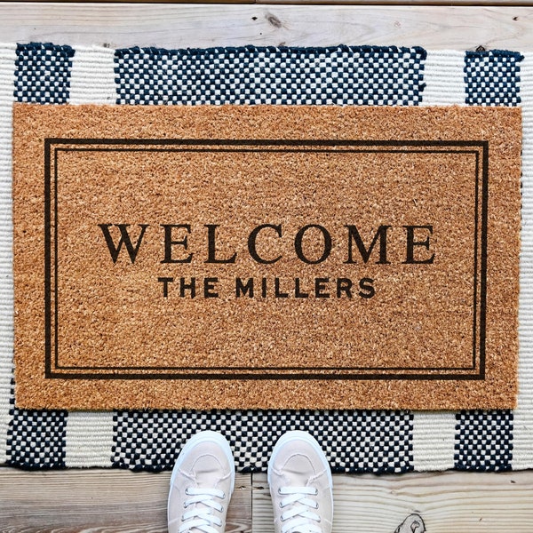 Custom Doormat, Personalized Doormat, Custom Welcome Mat, Realtor Closing Gift, Front Porch Decor, Housewarming Gift, Grandparents Doormat
