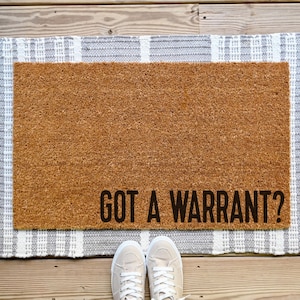 Come Back With A Warrant Door Mat, Funny Doormat, Housewarming Gift, Funny Welcome Mat, Come Back With A Warrant Doormat, Funny Home Decor