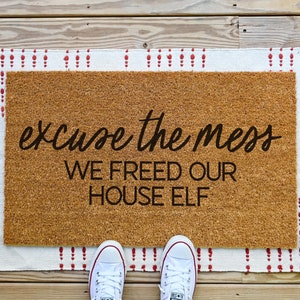 Excuse the Mess Doormat. Coir doormat.  Funny doormat.