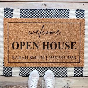 Personalized Open House Doormat, Real Estate Doormat, Gifts for Realtors, Open House Welcome Mat, Personlalized Realtor Doormat, Realtor Mat