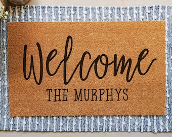 Custom Doormat, Housewarming Gift, Wedding Gift Ideas, Personalized Doormat, Last Name Doormat, Welcome Mat, Closing Gift, Farmhouse Decor