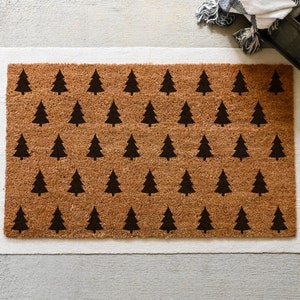 Christmas Doormat, Christmas Tree Doormat, Christmas Door Mat, Holiday Doormat, Custom Doormat, Reindeer Doormat, Cute Doormat Tree Door Mat
