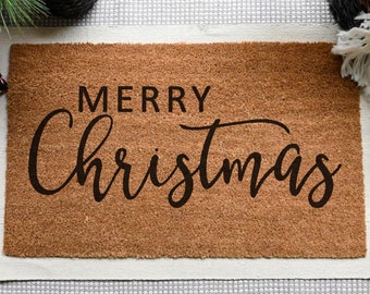 Merry Christmas Door Mat, Holiday Doormat, Christmas Doormat, Christmas Welcome Mat, Christmas Decor, Holiday Decor, Christmas Porch Decor