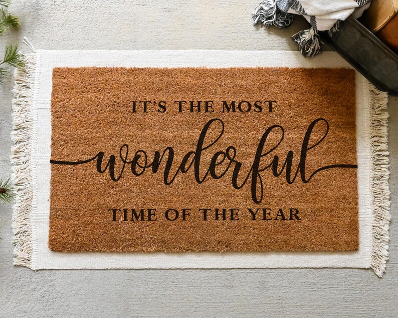 Most Wonderful Time Of The Year Doormat.  Coir doormat.