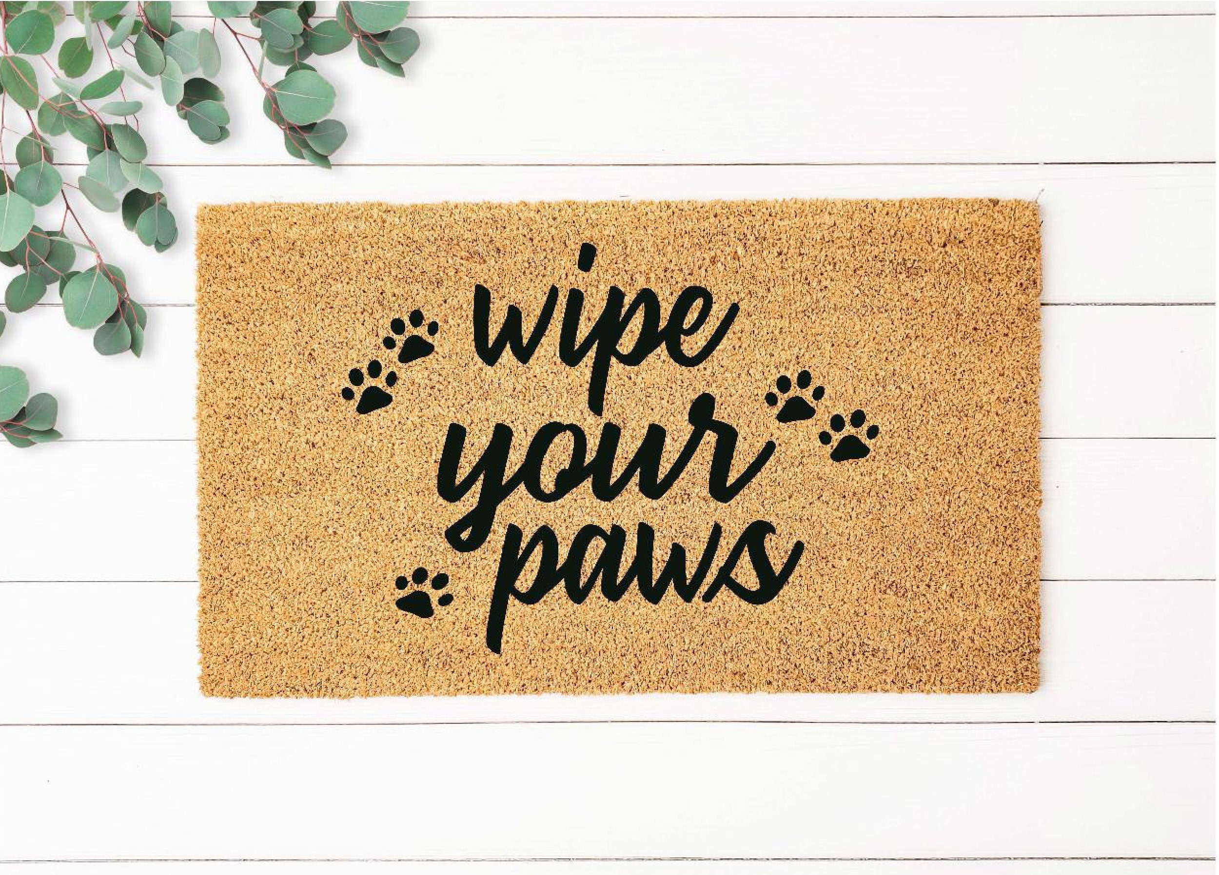 Wipe Your Paws Doormat Dog Paws Doormat Dog Doormat Funny Etsy