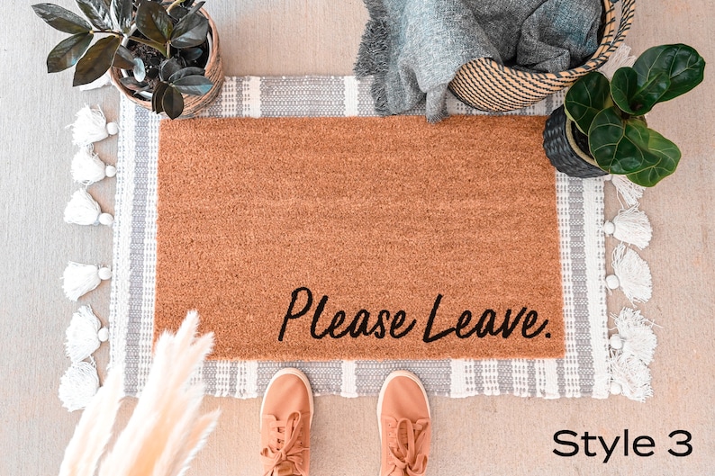 Please Leave Doormat, Go Away Doormat, Funny Doormat, Door Mat, Funny Welcome Mat, Personalized Doormat, Custom Doormat, No Soliciting Sign Style 3