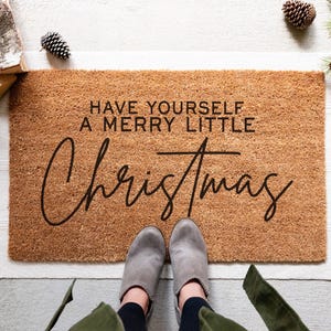 Merry Little Christmas Doormat.  Coir doormat.  Christmas doormat.