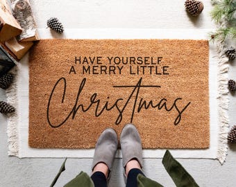 Merry Little Christmas Doormat, Christmas Door Mat, Christmas Decor, Outdoor Christmas Decorations, Holiday Doormat, Holiday Decor