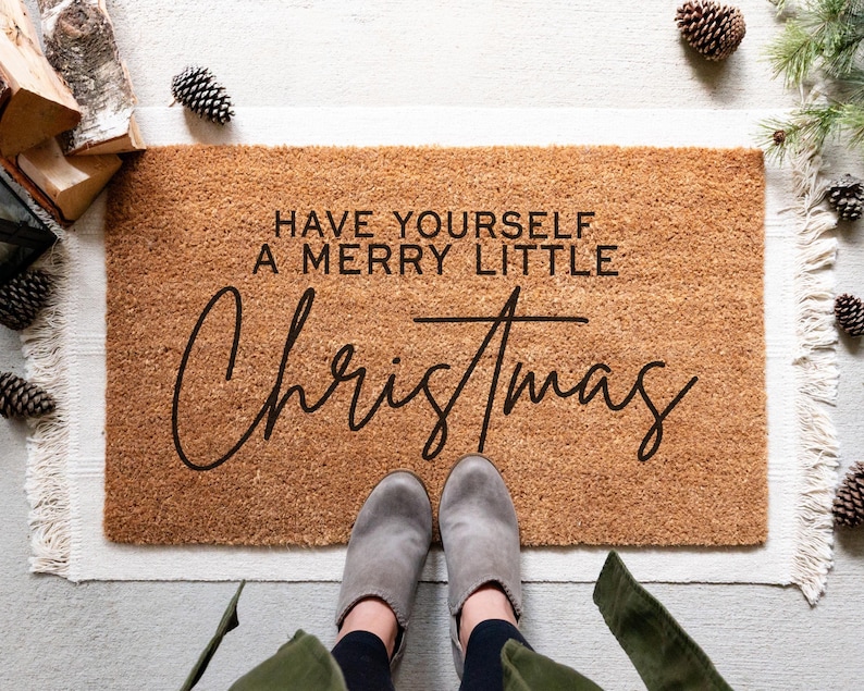 Merry Little Christmas Doormat.  Coir doormat.  Christmas doormat.