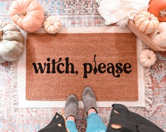 Witch Please Doormat, Funny Doormat, Cute Halloween Door Mat, Halloween Doormat, Fall Doormat Fall Welcome Mat Custom Doormat Witch Door Mat