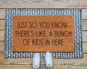 Bunch Of Kids Doormat, Funny Doormat, Funny Welcome Mat, A Lot Of Boys, A Lot of Dogs, Custom Doormat, Personalized Door Mat, Funny Door Mat
