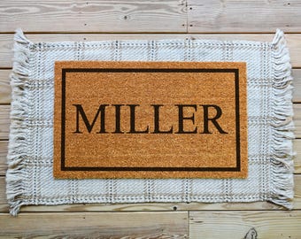 Last Name Doormat, Personalized Doormat, Custom Doormat, Personalized Welcome Mat Housewarming Gift Realtor Closing Gift Custom Wedding Gift