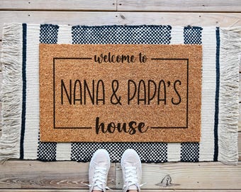 Gift for Grandparents, Doormat, Welcome Mat, Personalized Doormat, Custom Doormat, Grandparents Door mat, Front Door Mat, Gift For Grandma