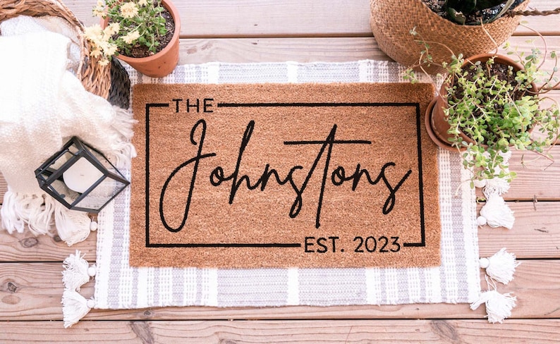Custom Door Mat, Outdoor, Last Name Doormat, Front Door Decor, Housewarming Gift, Wedding Gift, Closing Gift, Personalized Welcome Doormat