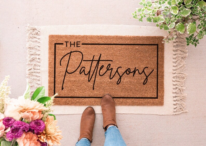 Custom Door Mat, Outdoor, Last Name Doormat, Front Door Decor, Housewarming Gift, Wedding Gift, Closing Gift, Personalized Welcome Doormat