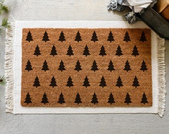 Christmas Doormat, Christmas Tree Doormat, Christmas Door Mat, Holiday Doormat, Custom Doormat, Reindeer Doormat, Cute Doormat Tree Door Mat