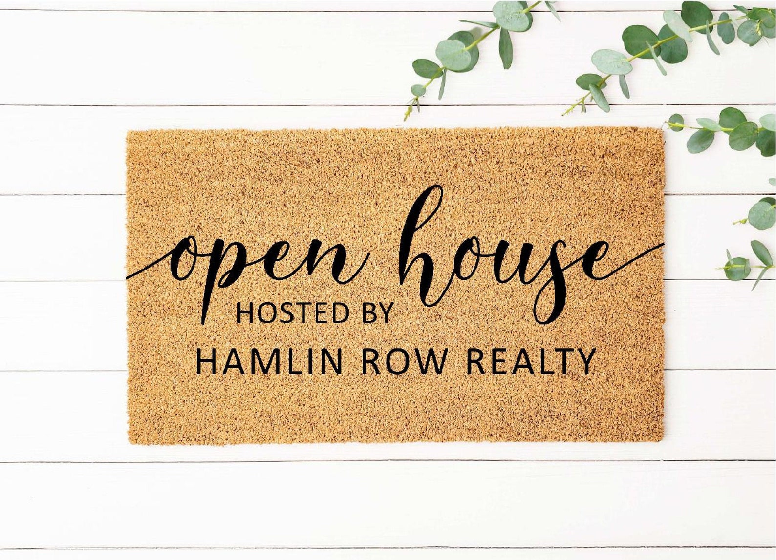 Open House Doormat Business Logo Doormat Real Estate Etsy