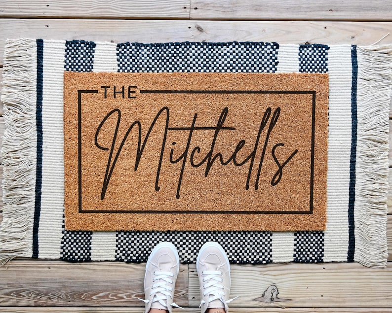 Custom Door Mat, Outdoor, Last Name Doormat, Front Door Decor, Housewarming Gift, Wedding Gift, Closing Gift, Personalized Welcome Doormat