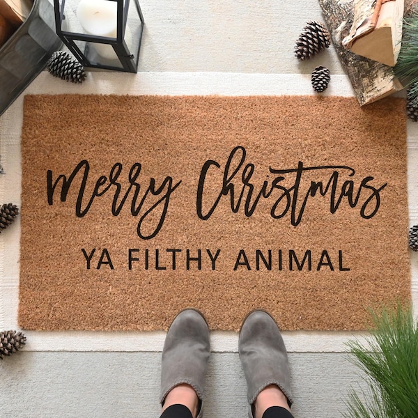 Filthy Animal Doormat, Funny Christmas Doormat, Funny Doormat, Merry Christmas Doormat, Christmas Welcome Mat, Holiday Doormat, Door Mat