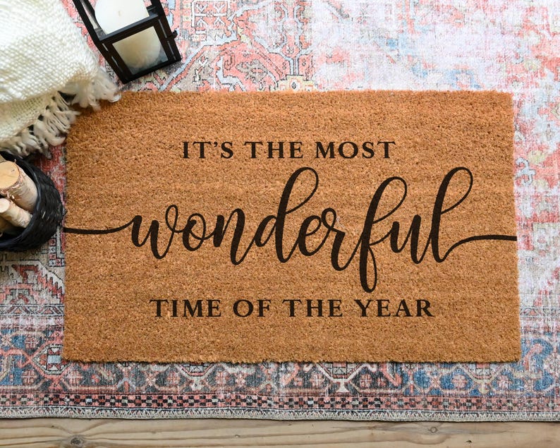 Most Wonderful Time Of The Year Doormat.  Coir doormat.