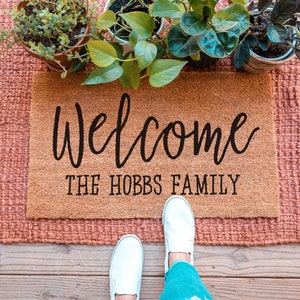 Custom Doormat, Housewarming Gift, Wedding Gift Ideas, Personalized Doormat, Last Name Doormat, Welcome Mat, Closing Gift, Farmhouse Decor image 8