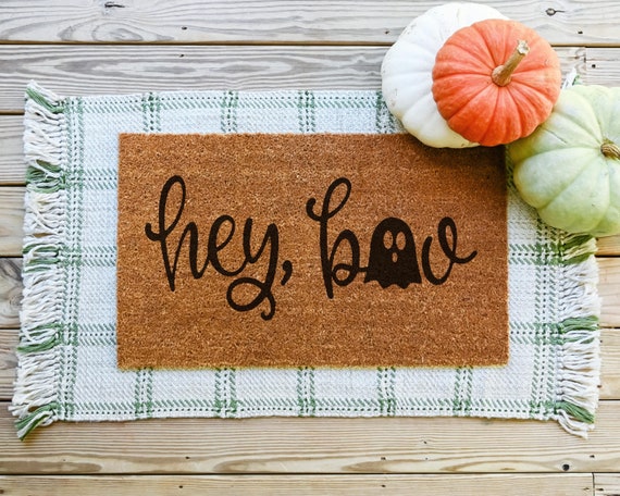 Hey Boo Doormat, Funny Doormat, Halloween Doormat, Ghost Doormat, Funny Door Mat, Halloween Door Mat, Custom Door Mat, Fall Doormat