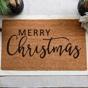 Merry Christmas Door Mat, Holiday Doormat, Christmas Doormat, Christmas Welcome Mat, Christmas Decor, Holiday Decor, Christmas Porch Decor