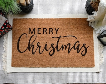 Merry Christmas Door Mat, Holiday Doormat, Christmas Doormat, Christmas Welcome Mat, Christmas Decor, Holiday Decor, Christmas Porch Decor