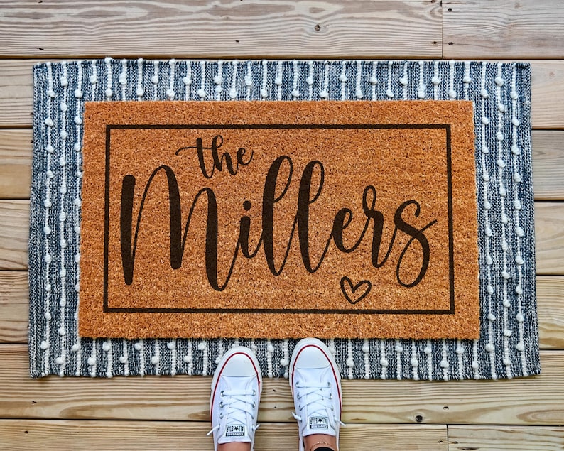 Welcome Doormat, Personalized Doormat, Custom Door Mat, Custom Doormat, Wedding Gift Ideas Housewarming Gifts Closing Gifts Welcome Door Mat