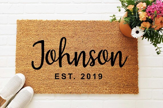 Personalized Doormat Last Name Doormat Custom Doormat Welcome Mat Housewarming Gift Personalized Wedding Gift Closing Gift