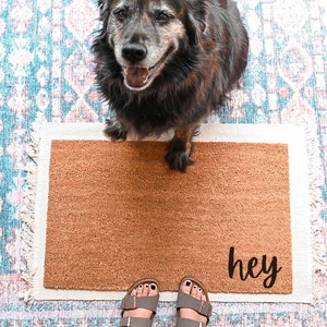 Hi/Bye Doormat, Welcome Mat, Funny Doormat, Custom Door Mat, Personalized Doormat, Funny Welcome Mat, Hello Doormat, Housewarming Gift afbeelding 8