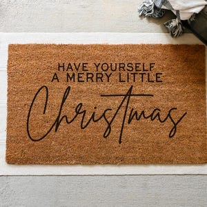Merry Little Christmas Doormat.  Coir doormat.  Christmas doormat.