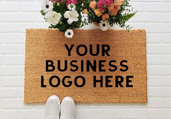 Business Logo Doormat Personalized Doormat Custom Welcome Mat Personalized Welcome Mat Company Doormat Front Door Mat Custom Doormat