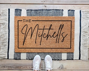 Custom Door Mat, Outdoor, Last Name Doormat, Front Door Decor, Housewarming Gift, Wedding Gift, Closing Gift, Personalized Welcome Doormat