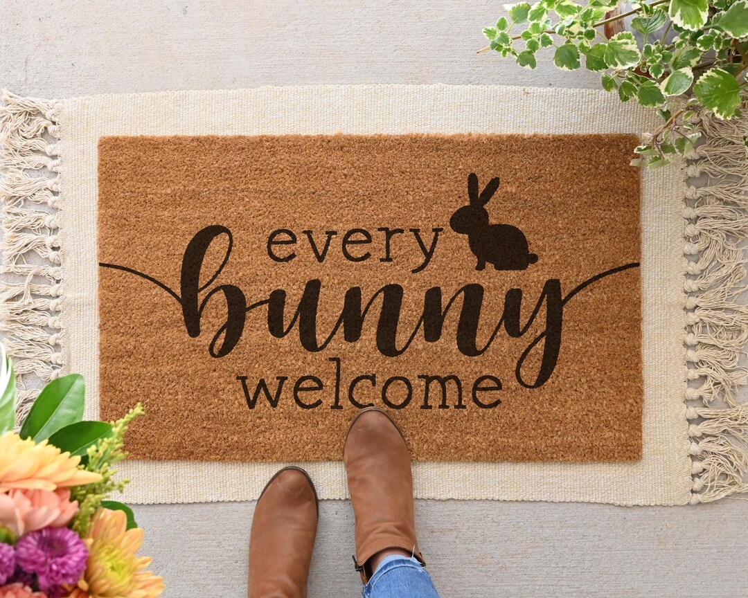 Every Bunny Welcome Coir Doormat - Easter Spring Decor - Etsy
