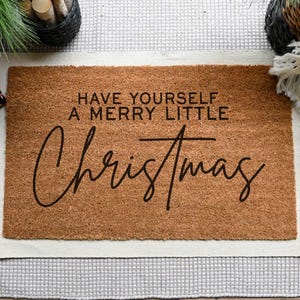 Merry Little Christmas Doormat.  Coir doormat.  Christmas doormat.