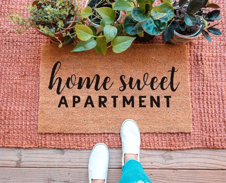 Home Sweet Apartment Doormat Mat Housewarming Gift Etsy