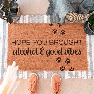 Hope You Brought Doormat, Beer And Dog Treats Funny Doormat, Funny Welcome Mat, Housewarming Gift, Custom Door Mat, Personalized Door Mat image 8