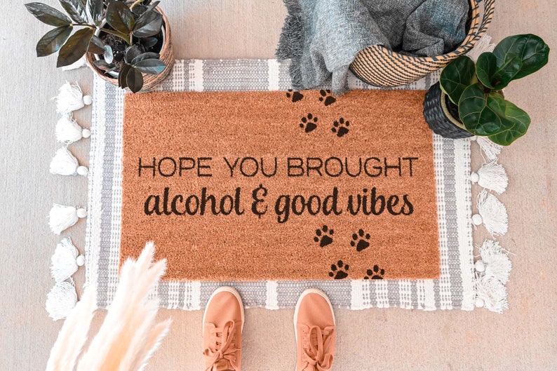 Hope You Brought Doormat, Beer And Dog Treats Funny Doormat, Funny Welcome Mat, Housewarming Gift, Custom Door Mat, Personalized Door Mat image 8