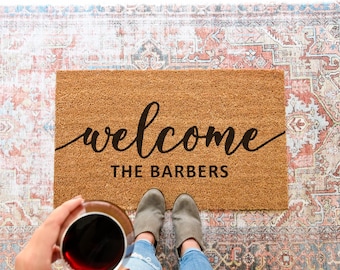 Custom Doormat, Housewarming Gift, Wedding Gift Ideas, Personalized Doormat, Last Name Doormat, Welcome Mat, Closing Gift, Farmhouse Decor