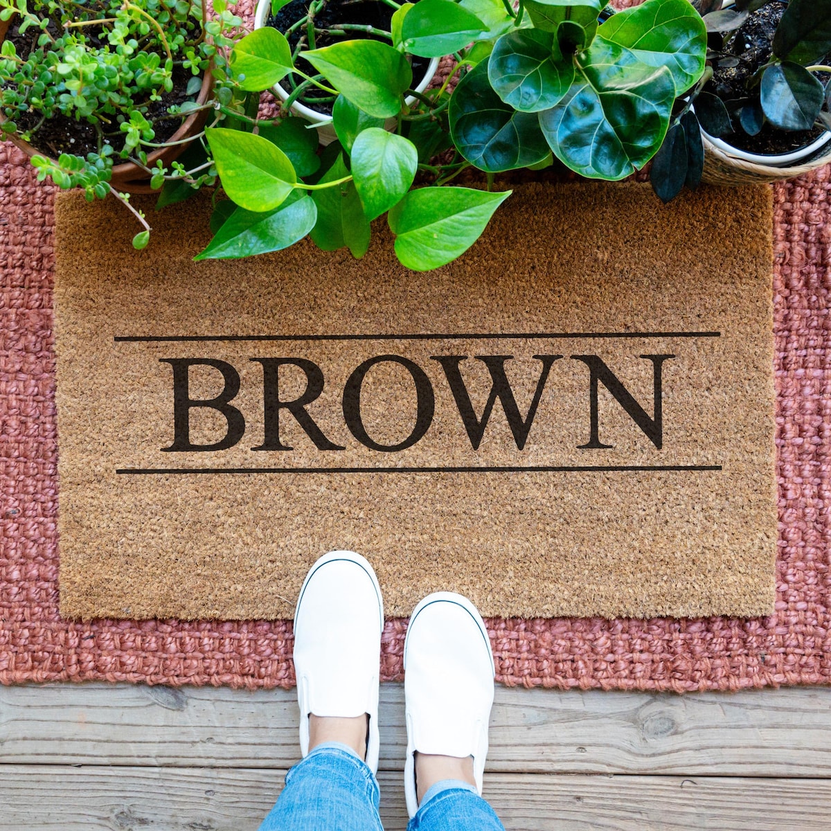Personalized Coir Doormat: Custom Last Name Welcome Mat